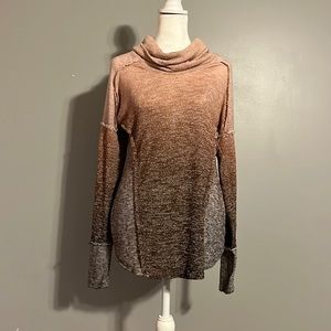 T Party Turtleneck Sweater in Browns and Tans, Size Small